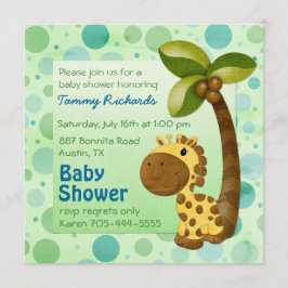 Polka Dots Giraffe - Neutrale Babydusche Einladung