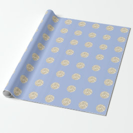 Polka Dots Glitzer Funkelnd Pastel Blue Ivory Geschenkpapier