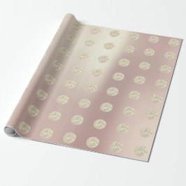 Polka Dots Glitzer Funkelnd Pearl Rose Pastel Ivor Geschenkpapier