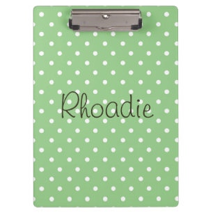 Polka Dots Green und White Klemmbrett
