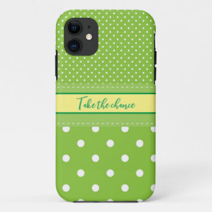 Polka dots grün weißes iPhone Case