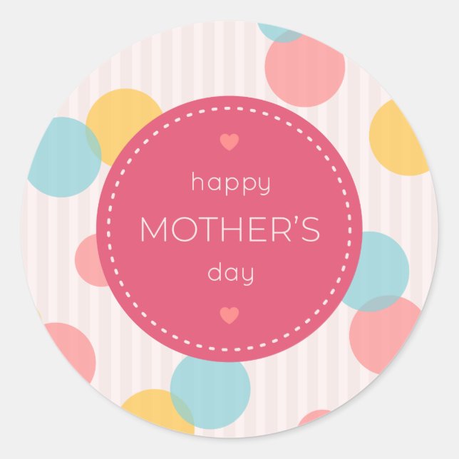 Polka Dots Happy Mother Day | Aufkleber (Vorderseite)