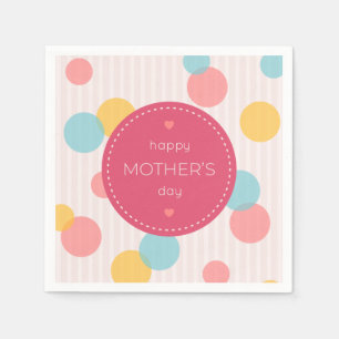 Polka Dots Happy Mother Day Napkin Serviette