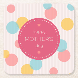 Polka Dots Happy Mother Day   UNTERSETZER