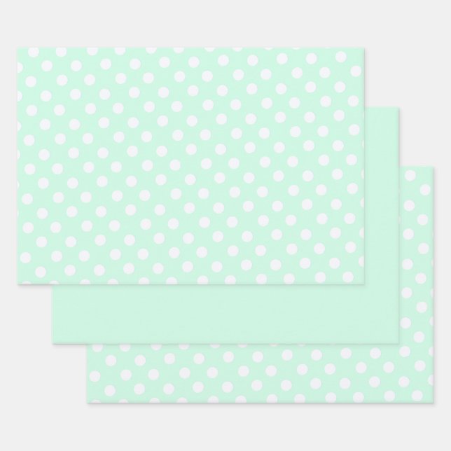 polka dots in pastel mint green geschenkpapier set (Set)