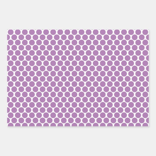 Polka Dots in Rosa, Blau und Lavendel Geschenkpapier Set (Vorderseite)