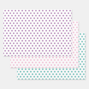 Polka Dots in Rosa, Blau und Lavendel Geschenkpapier Set