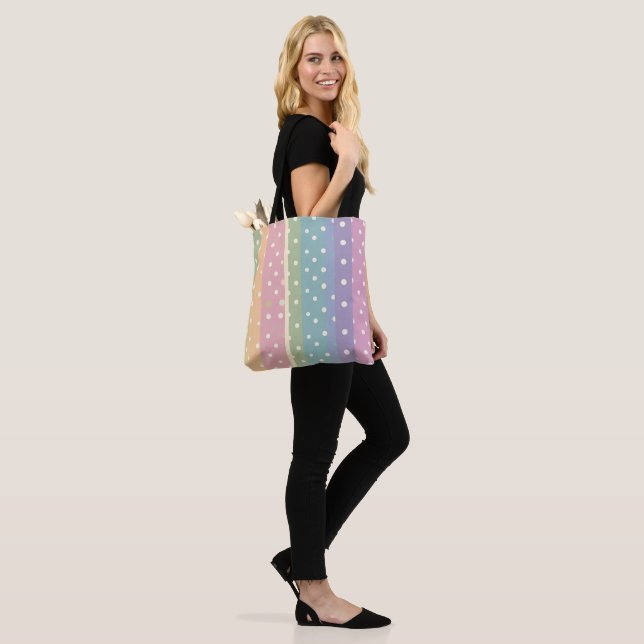 Polka dots in striped pastel shades  tasche (Am Model)