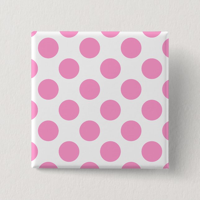 Polka-Dots in Weiß und Rosa Button (Vorderseite)