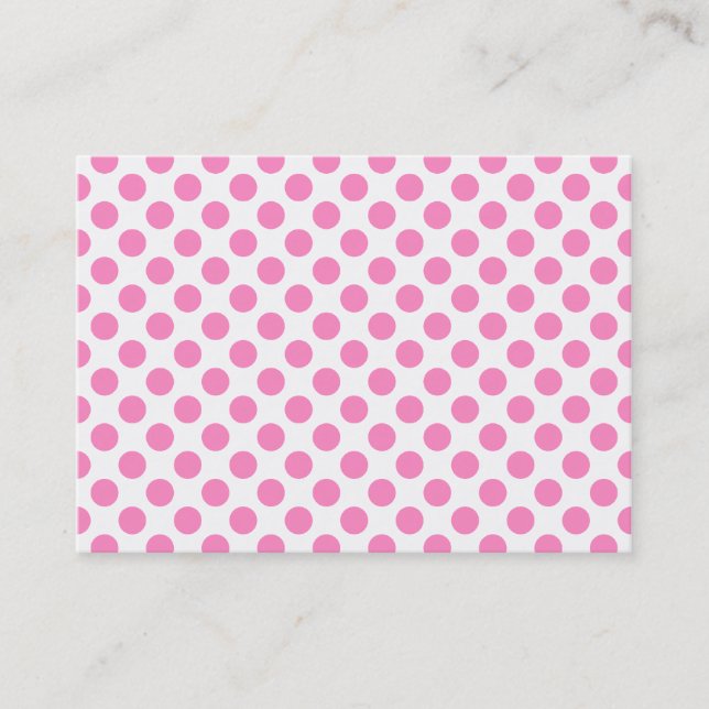 Polka-Dots in Weiß und Rosa Visitenkarte (Vorderseite)