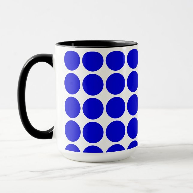 Polka Dots -Königsblau Tasse (Links)