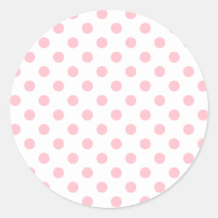 Polka Dots Large - Blubble Gum auf Weiß Runder Aufkleber