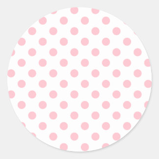 Polka Dots Large - Blubble Gum auf Weiß Runder Aufkleber