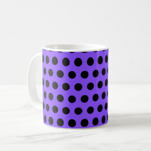 Polka Dots Lila Schwarzes Muster Kaffeetasse