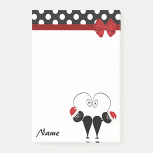 Polka dots lustiges Santa Cat-Paar Monogramm Post-it Klebezettel