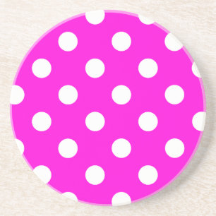 Polka dots magenta #FF00DC Getränkeuntersetzer