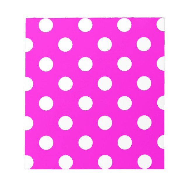 Polka dots magenta #FF00DC Notizblock (Vorderseite)