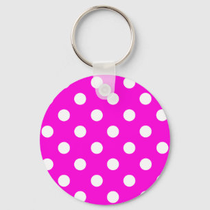 Polka dots magenta #FF00DC Schlüsselanhänger