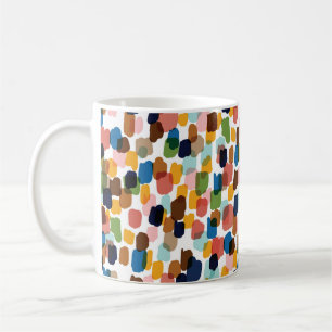 Polka Dots: mehrfarbige Handfarbe. Kaffeetasse