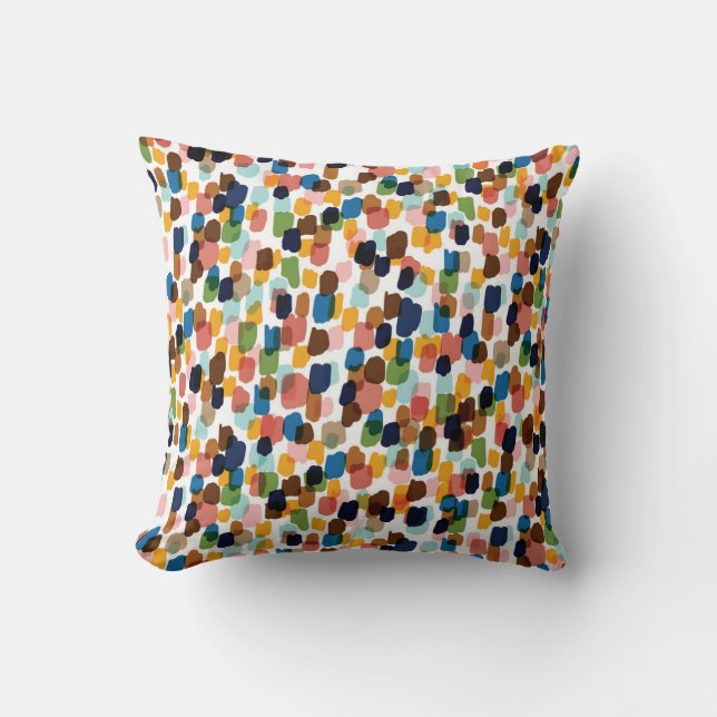 Polka Dots: mehrfarbige Handfarbe. Kissen (Vorderseite)