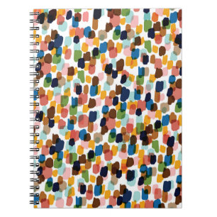 Polka Dots: mehrfarbige Handfarbe. Notizblock