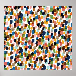 Polka Dots: mehrfarbige Handfarbe. Poster
