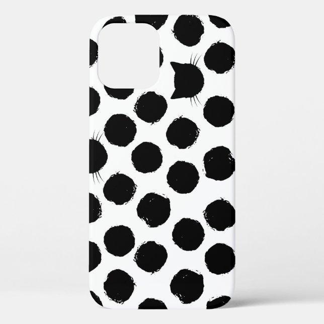 Polka Dots mit Katzengesichtern: Spielerisch Vinta Case-Mate iPhone Hülle (Rückseite)