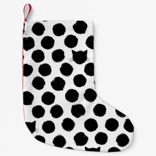 Polka Dots mit Katzengesichtern: Spielerisch Vinta Kleiner Weihnachtsstrumpf
