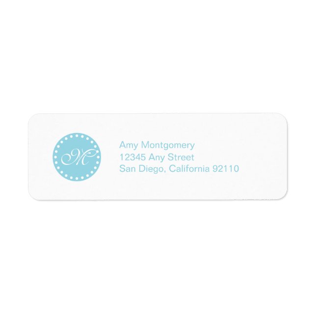 Polka Dots mit Monogramm-Etikett - aqua (Vorne)