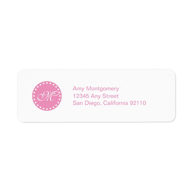 Polka Dots mit Monogramm-Etikett -pink (Vorne)