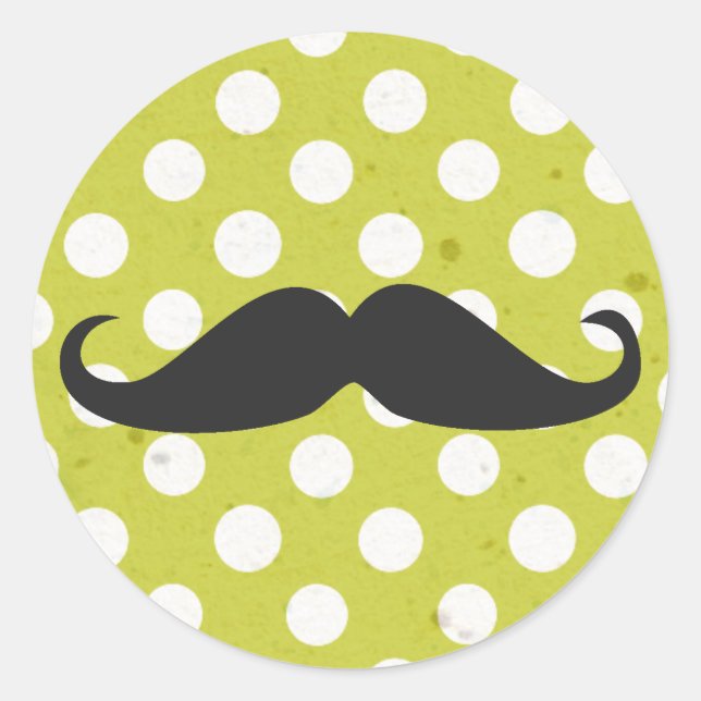 Polka Dots & Mustache Stickers (Vorderseite)