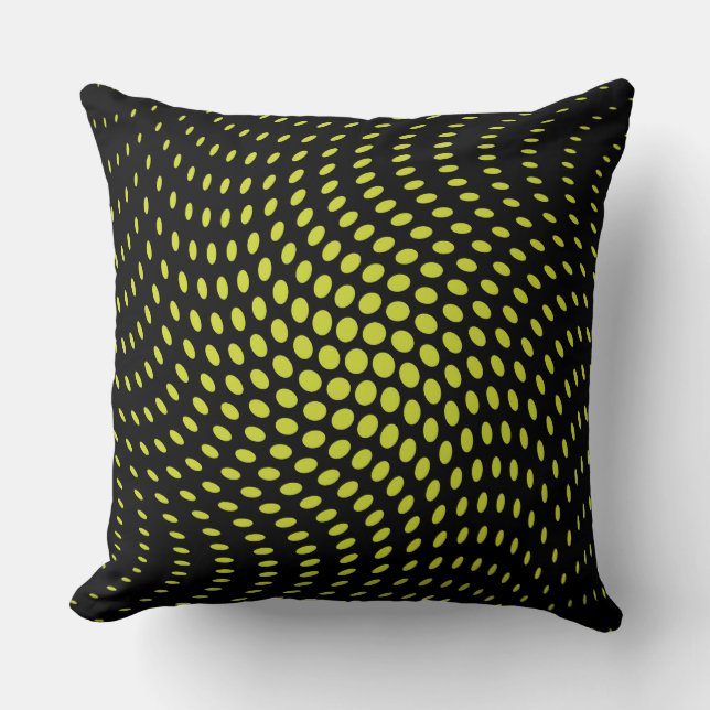 Polka-Dots-Muster der sauren grünen Drehung Kissen (Vorderseite)