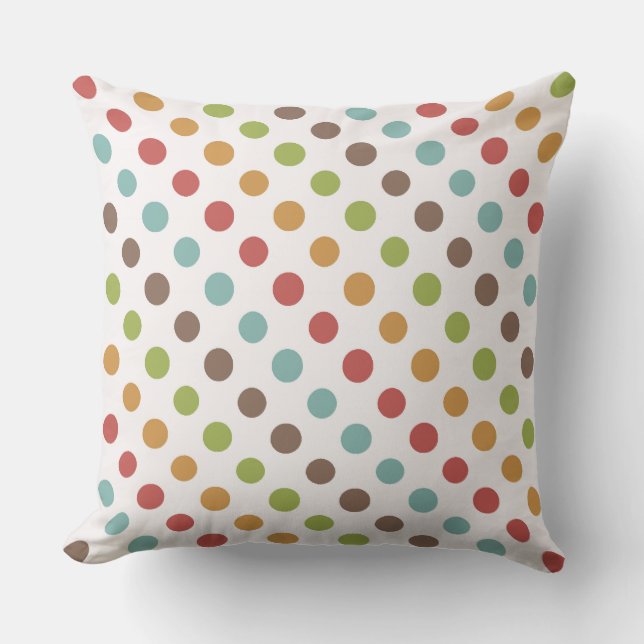 Polka Dots Muster Earth Tones Kissen (Vorderseite)