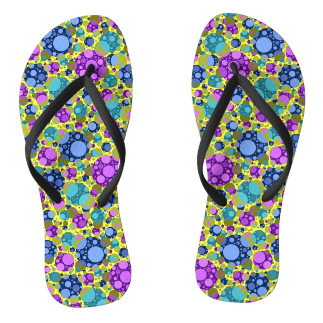 Polka Dots Muster in Rosa Blau Aquamarin - Flip Flops (Fußbett)