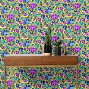 Polka Dots Muster in Rosa Blau Aquamarin - Tapete