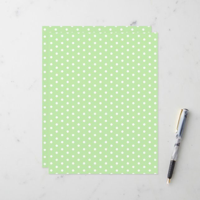 Polka Dots Muster Pastel Grünbuch (Vorderseite/Rückseite Beispiel)