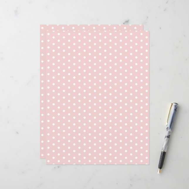 Polka Dots Muster Pastell Pink Scrapbook Papier (Vorderseite/Rückseite Beispiel)