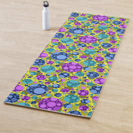 Polka Dots Muster Pink Blau Aquamarin - Yogamatte
