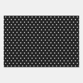 Polka Dots Muster Set 3 Red Schwarz-weiß Geschenkpapier Set