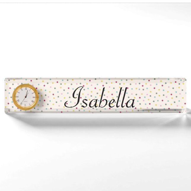Polka Dots Namensplakette (Vorderseite)