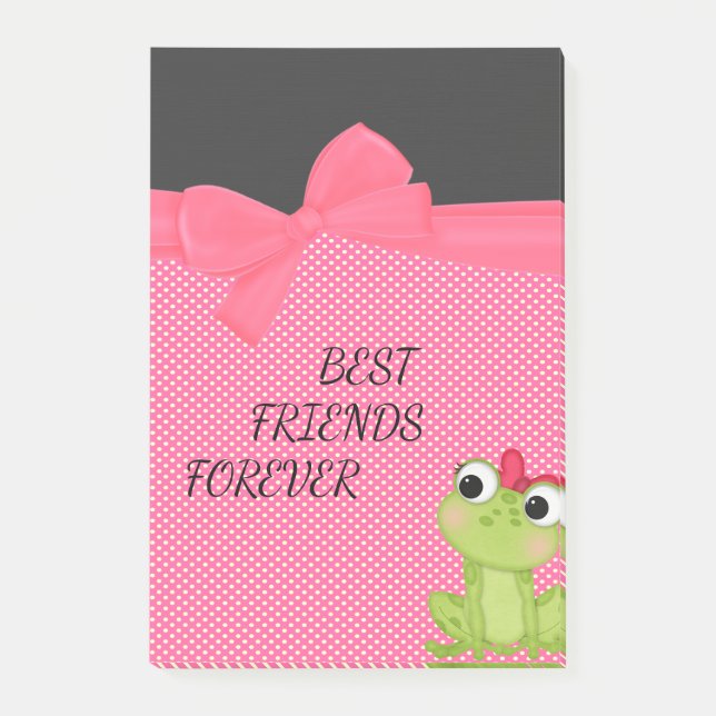 Polka Dots, Niedliche Froggy-Motivierend Nachricht Post-it Klebezettel (Vorderseite)