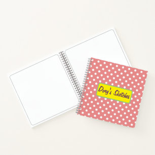 Polka dots niedliches Skizzenbuch Notizbuch