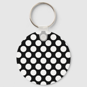 Polka Dots on Black Schlüsselanhänger