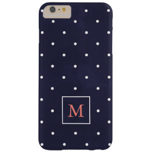 Polka Dots on Deep Blue   Korallenmonogramm Barely There iPhone 6 Plus Hülle
