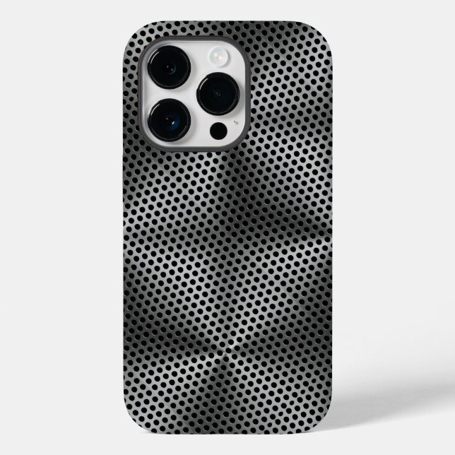 Polka Dots on Metal Plate 01x4 Black BG Case-Mate iPhone 14 Pro Hülle (Rückseite)