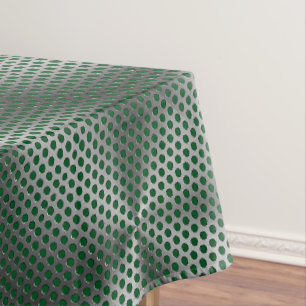 Polka Dots on Metal Plate 01x4 DGreen BG Tischdecke