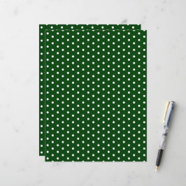 Polka Dots Pattern Festive Green Scrapbook Paper
