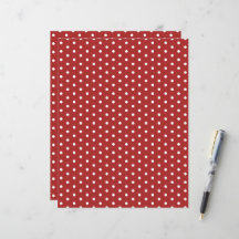Polka Dots Pattern Festive Red Scrapbook Paper