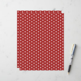 Polka Dots Pattern Festive Red Scrapbook Paper