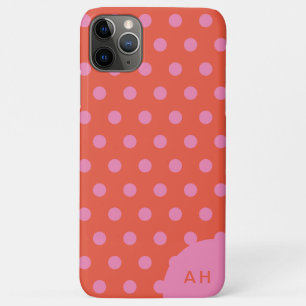 Polka Dots Pink Orange mit Monogramm Case-Mate iPhone Hülle